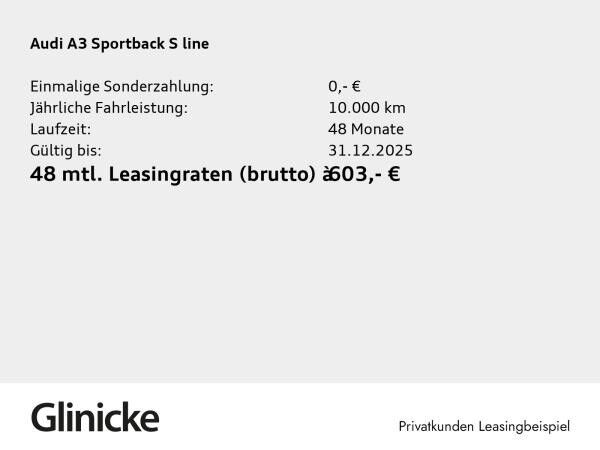 Audi A3 Sportback S line 35 TFSI Matrix CarPlay AHK