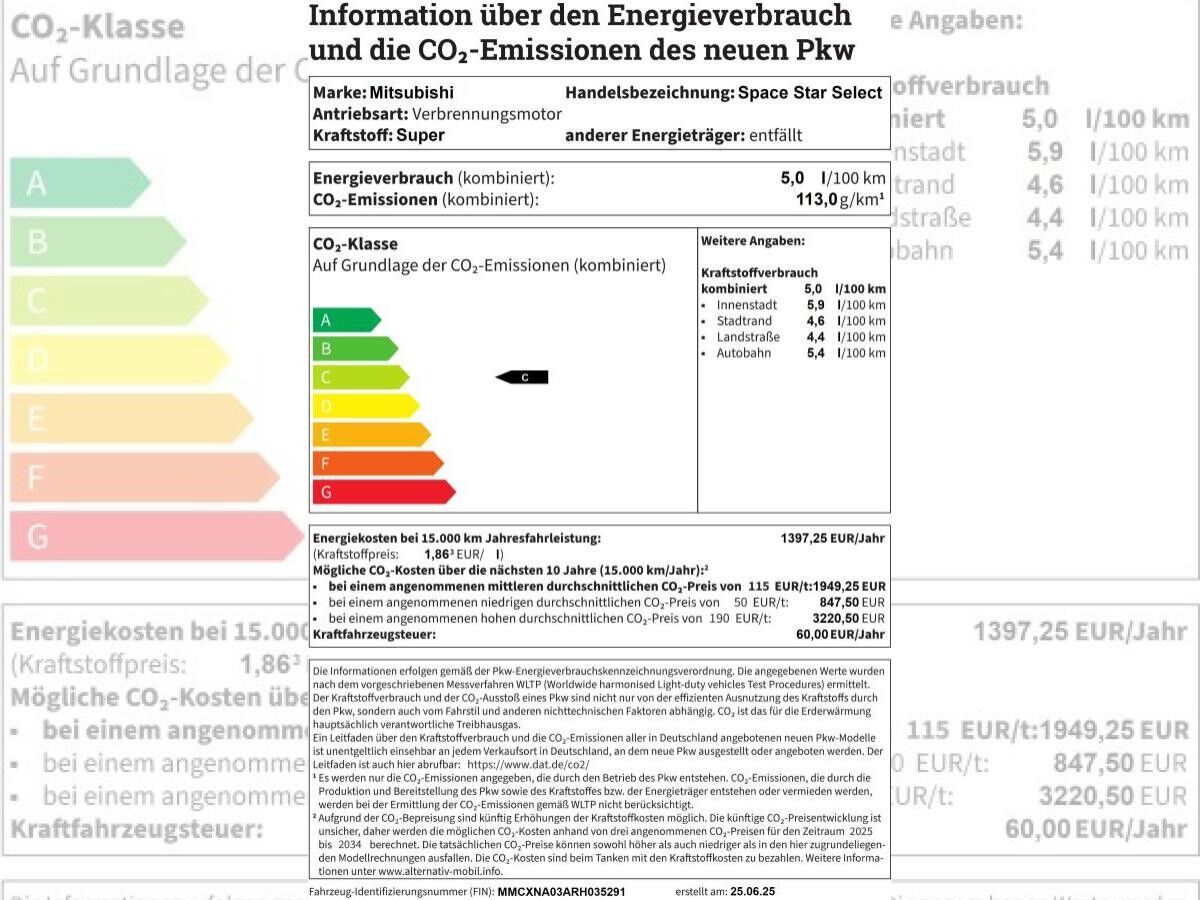 Mitsubishi Space Star Select 1,2 Special Amarena Line