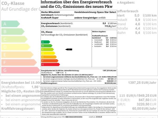 Mitsubishi Space Star Select 1,2 Special Bordeaux Line
