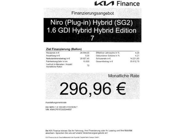 Kia Niro 1.6 GDI HEV Aut. Edition 7 UVP 34.984 EUR