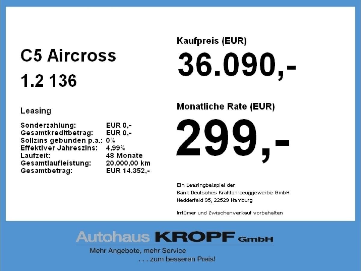 Citroën C5 Aircross 1.2 136 PLUS KlimaA Leder Navi PDC