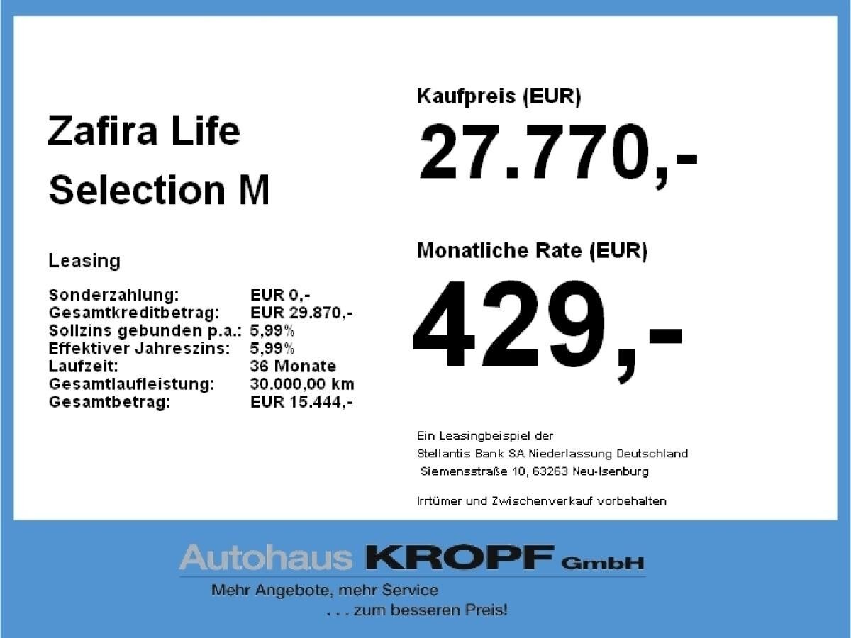 Opel Zafira Life Selection M (L2) Klima,Schiebetüre