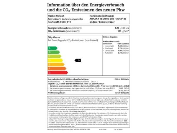 Renault Arkana 1.3 TCe 140 EDC Mild-Hybrid EU6e TECHNO KEYLESS PDC NAVI