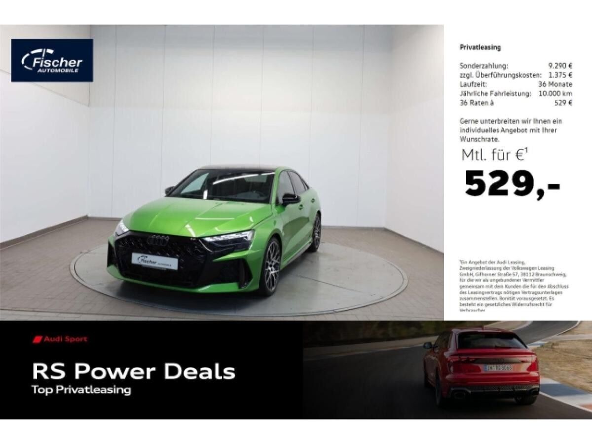 Audi RS3 Limousine TFSI quattro 280 km/h Java Grün Metallic