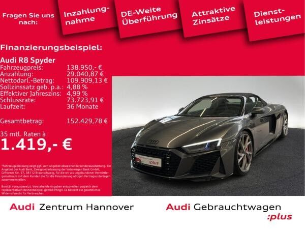 Audi R8 Spyder performance 5.2 FSI quattro Laser B&O Keramik Kamera Optik Schw.