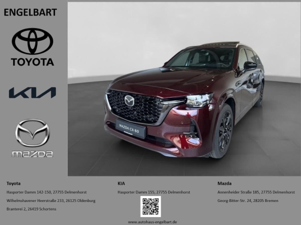 Mazda CX-80 Homura Plus AWD 3.3 e-SKYACTIV-D 254 M-Hybrid EU6e HUD El. Panodach Leder Memory Sitze