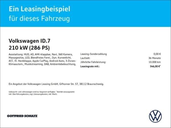 Volkswagen ID.7 Tourer PRO S 86 kWh CCS EINPARKHILFE NAVI ACC APP