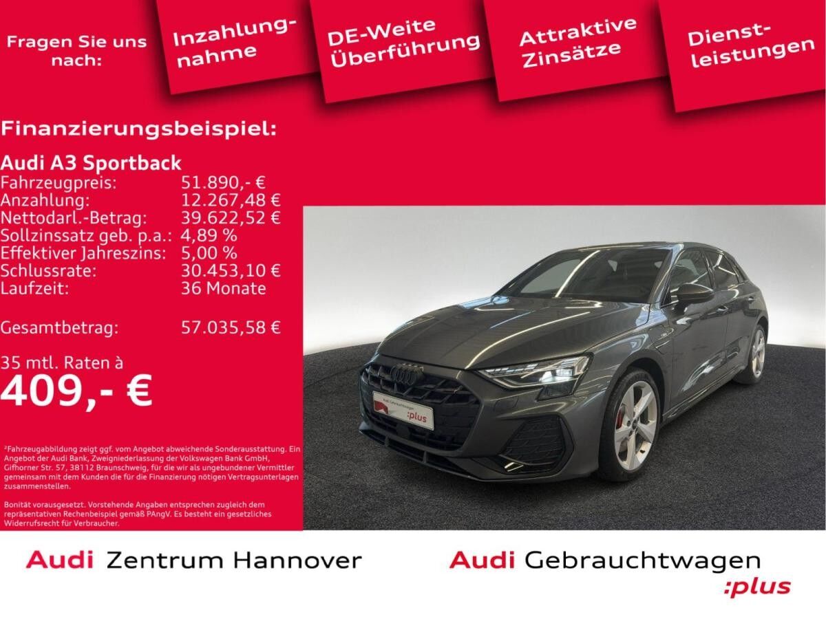 Audi A3 Sportback S line 45 TFSIe Matrix Head-Up Kamera AHK