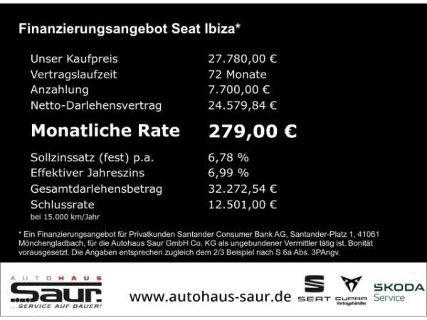 Seat Ibiza FR Black Edition 1.0 TSI DSG SHZ RÜCKFAHRKAMERA KLIMA KESSY