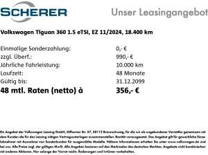 Volkswagen Tiguan 1.5 eTSI *Life* DSG AHK 360°Kamera Navi ACC SHZ beheizb. Lenkrad