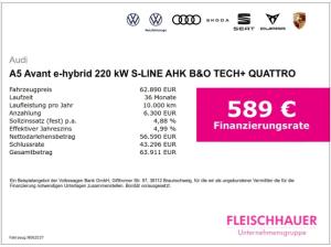 Audi A5 Avant e-hybrid 220 kW S-LINE AHK B&O TECH+ QUATTRO