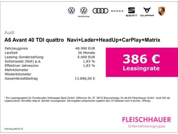 Audi A6 Avant 40 TDI quattro  Navi+Leder+HeadUp+CarPlay+Matrix