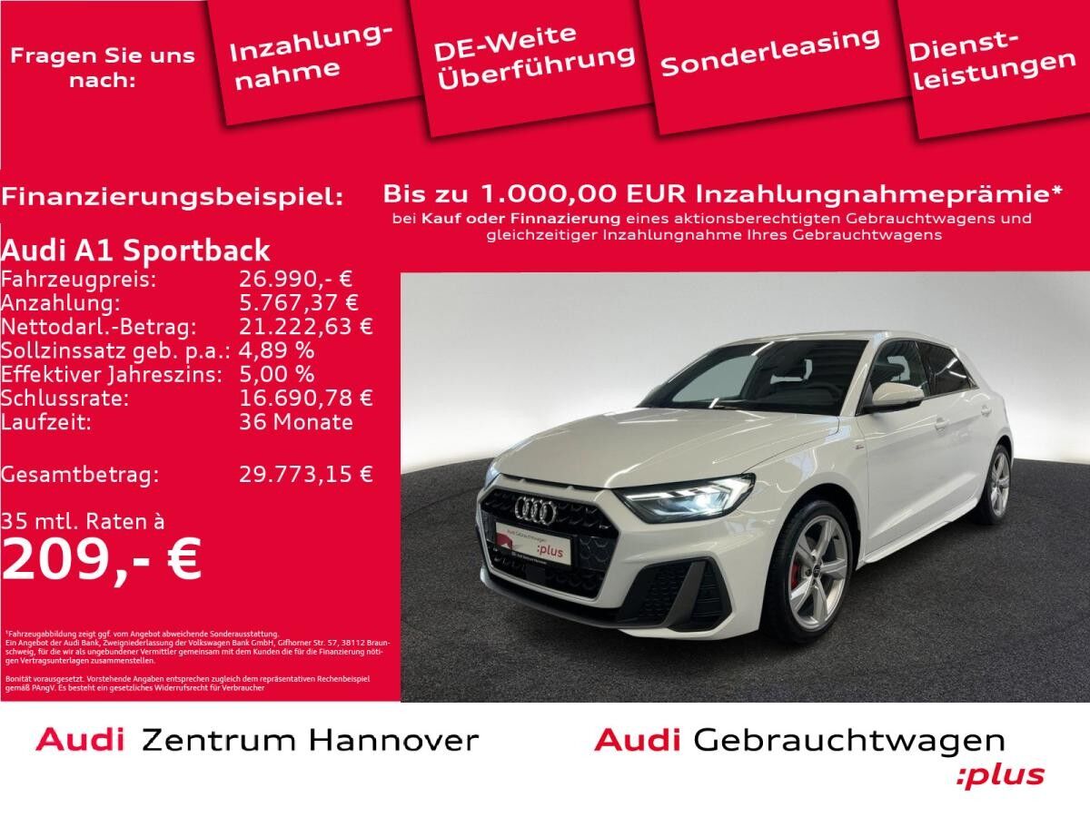 Audi A1 Sportback S line 25 TFSI Kamera LED Teilleder virtual