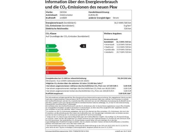 Skoda Elroq SOFORT VERFÜGBAR! 85 Sportline DCC Navi AHK ACC HUD LM