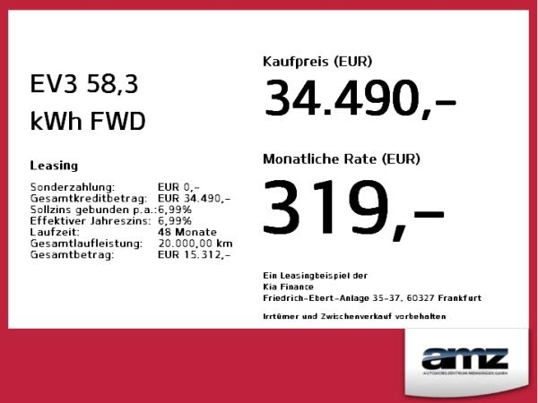 Kia EV3 58,3 kWh FWD AIR Spurhalteassistent*Navi