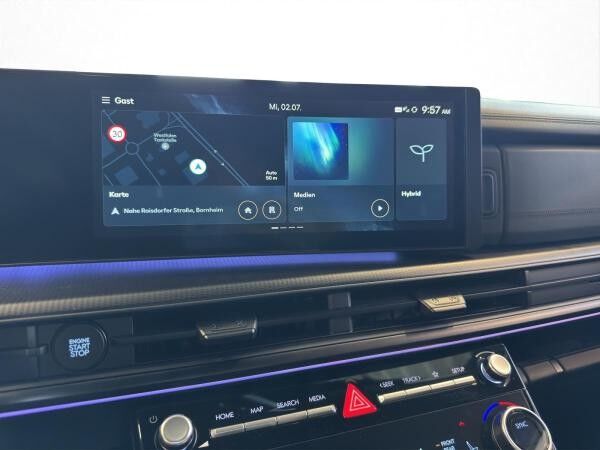 Hyundai Santa Fe Blackline 2WD HEV *GEWERBE* Abyss Black 6-Sitzer ,Digital Key, Nappa Leder Bose HUD El.Sitze  sofort