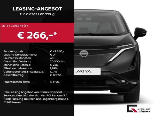 Nissan Ariya 63 kWh Advance Pack 22kW OBC