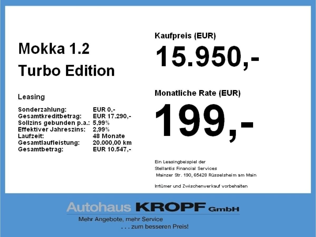 Opel Mokka 1.2 Turbo Edition LED+SHZ+Winterp.+Kam.+LM