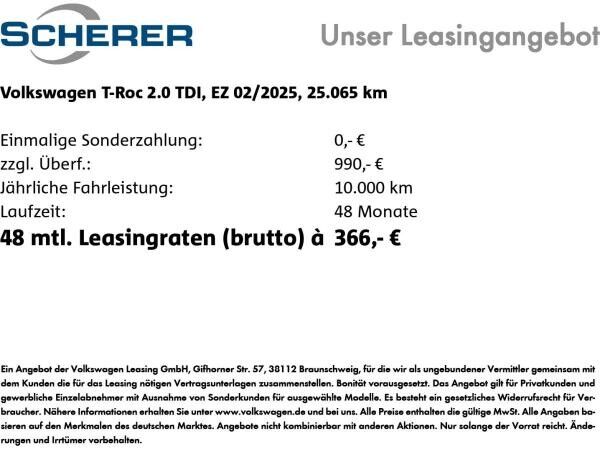 Volkswagen T-Roc 2.0 TDI *Goal* DSG AHK Navi Kamera ACC SHZ