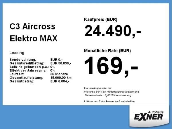 Citroën C3 Aircross Elektro MAX | FREI KONFIGURIERBAR | Gewerbe