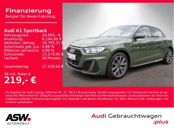 Audi A1 Sportback S line 30TFSI Stronic LED ACC SHZ // SOFORT VERFÜGBAR!!!