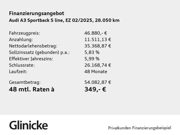 Audi A3 Sportback 35 TDI S line AHK Pano Matrix LM 19" RFK Carbon