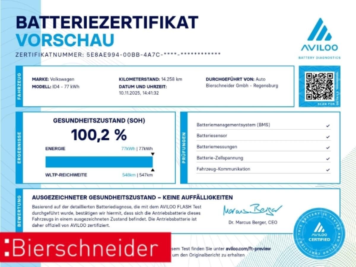 Volkswagen ID.4 4Mo. GTX 82 kWh IQ.LIGHT NAVI 5-J-GAR 21 WP ACC SIDEASS KEYLESS HK-SOUND PARKASS