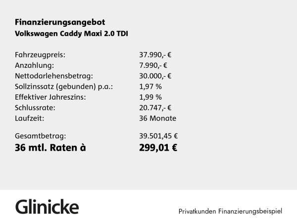 Volkswagen Caddy Maxi 2.0 TDI 7-Sitzer LED+CARPLAY+GRA+PDC