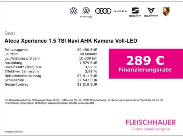 Seat Ateca Xperience 1.5 TSI Navi AHK Kamera Voll-LED