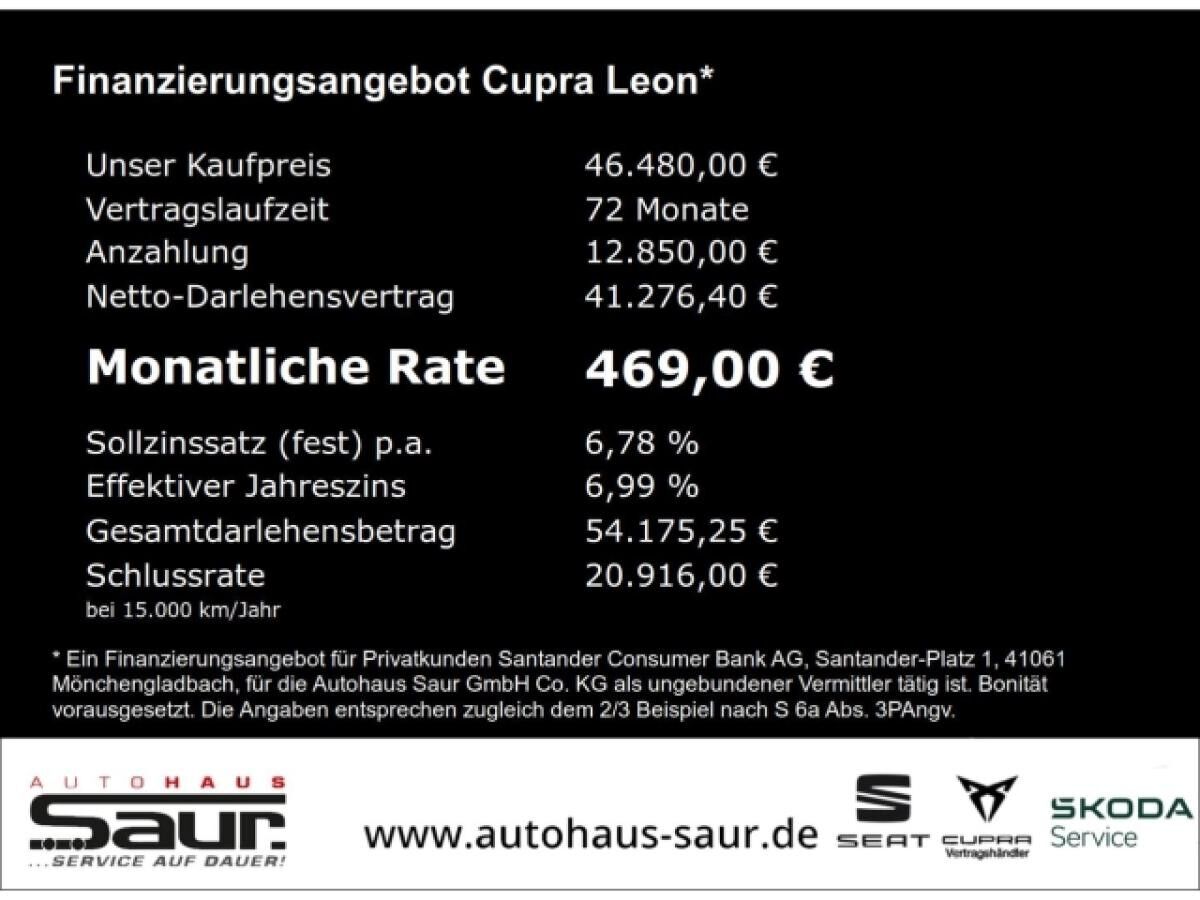 Cupra Leon VZ 2.0 TSI DSG PANORAMA MATRIX SENNHEISER SHZ KLIMA NAVI