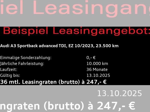 Audi A3 Sportback advanced 35TDI S-tronic / Navi, LED