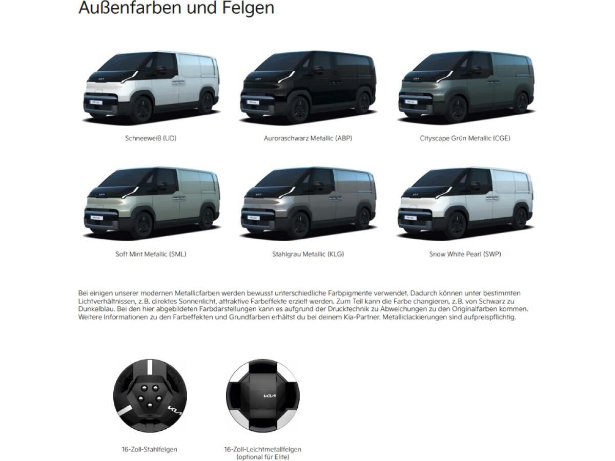 Kia PV5 Cargo Allwetterreifen L2H1 3T ESSENTIAL 51,5-kWh-Batterie