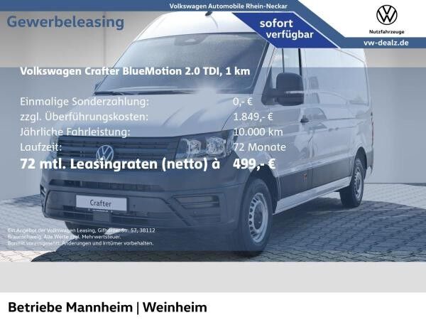 Volkswagen Crafter 35 Kasten MR HD 2.0 TDI EURO VI-e SCR Aut.