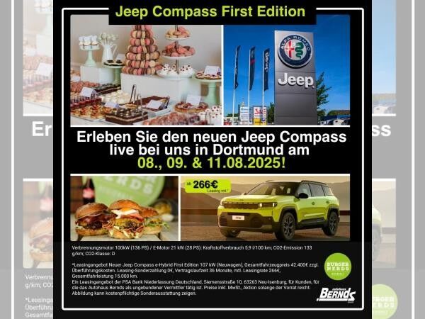 Jeep Compass NEW 💚FIRST EDITION 💫Hohe Ausstattungslinie✅ *SONDERMODELL* - PRIVAT W