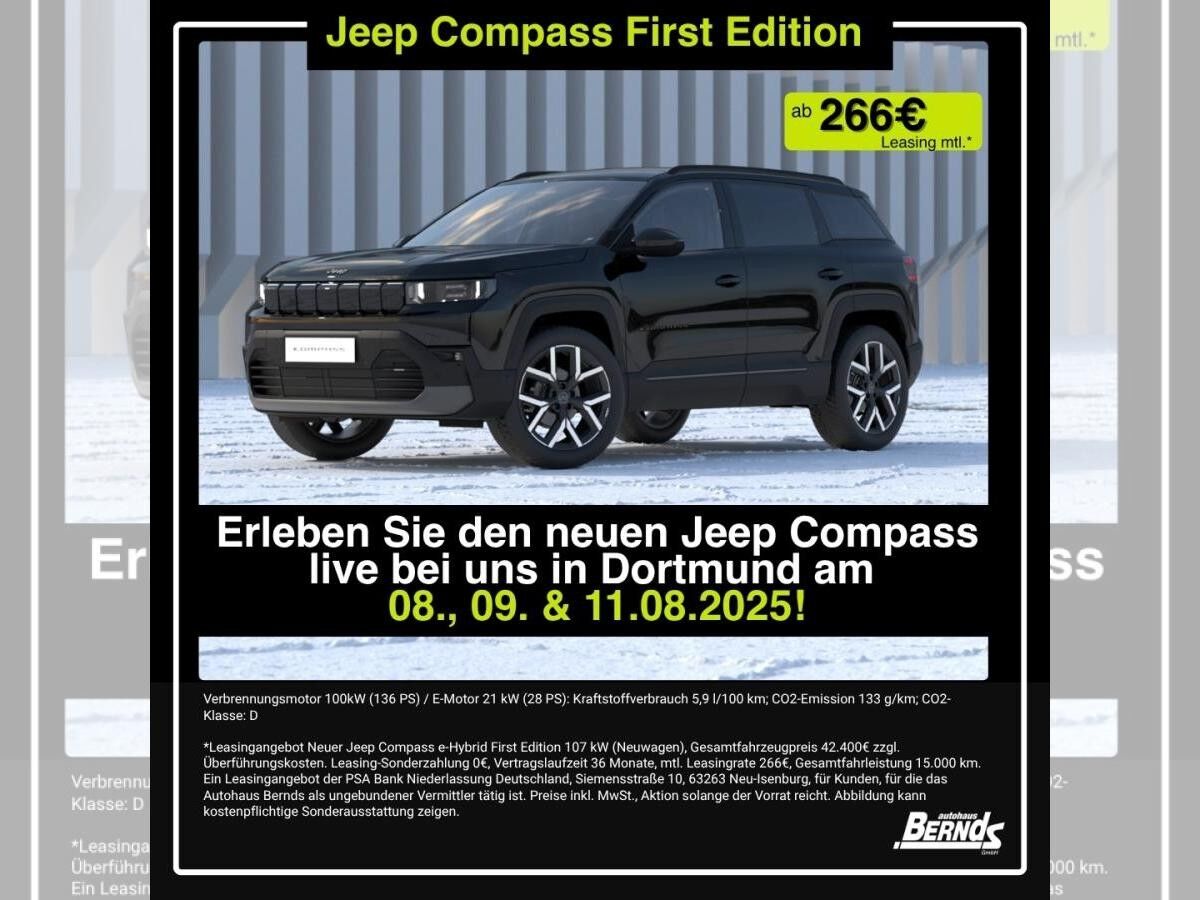 Jeep Compass NEW 💚FIRST EDITION 💫Hohe Ausstattungslinie✅ *SONDERMODELL* - GEWERBE-
