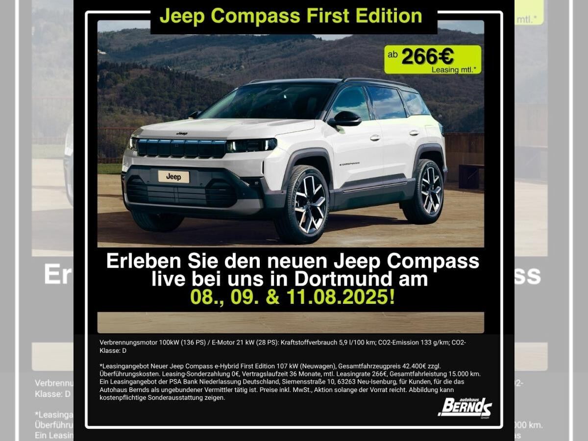Jeep Compass NEW 💚FIRST EDITION 💫Hohe Ausstattungslinie✅ *SONDERMODELL* - GEWERBE-