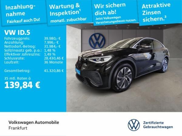 Volkswagen ID.5 Pro mit Entertainment-Paket Navi Digitaler Radioempfang DAB+ IQ.LIGHT - LED-Matrix-Scheinwerfer