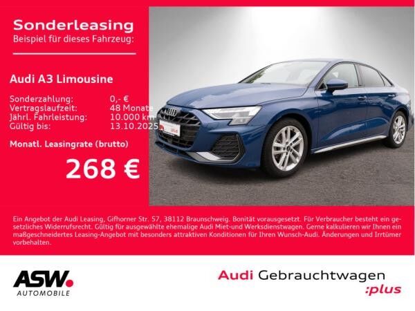 Audi A3 Limousine S line 30TFSI LED Nav ACC PDC SONOS // SOFORT VERFÜGBAR!!