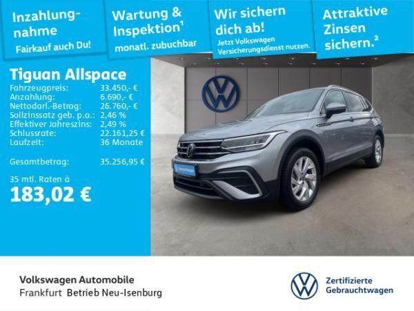 Volkswagen Tiguan Allspace 2.0 TDI DSG Life Navi AHK Digitaler Radioempfang DAB+ Rückfahrkamera