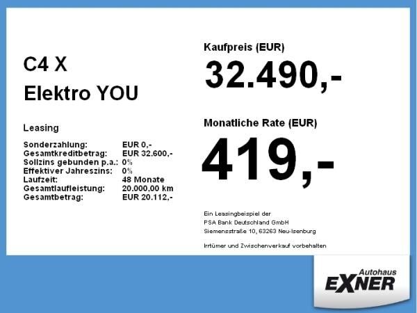 Citroën C4 X Elektro YOU | FREI KONFIGURIERBAR | Privat