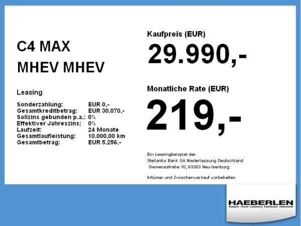 Citroën C4 MAX MHEV