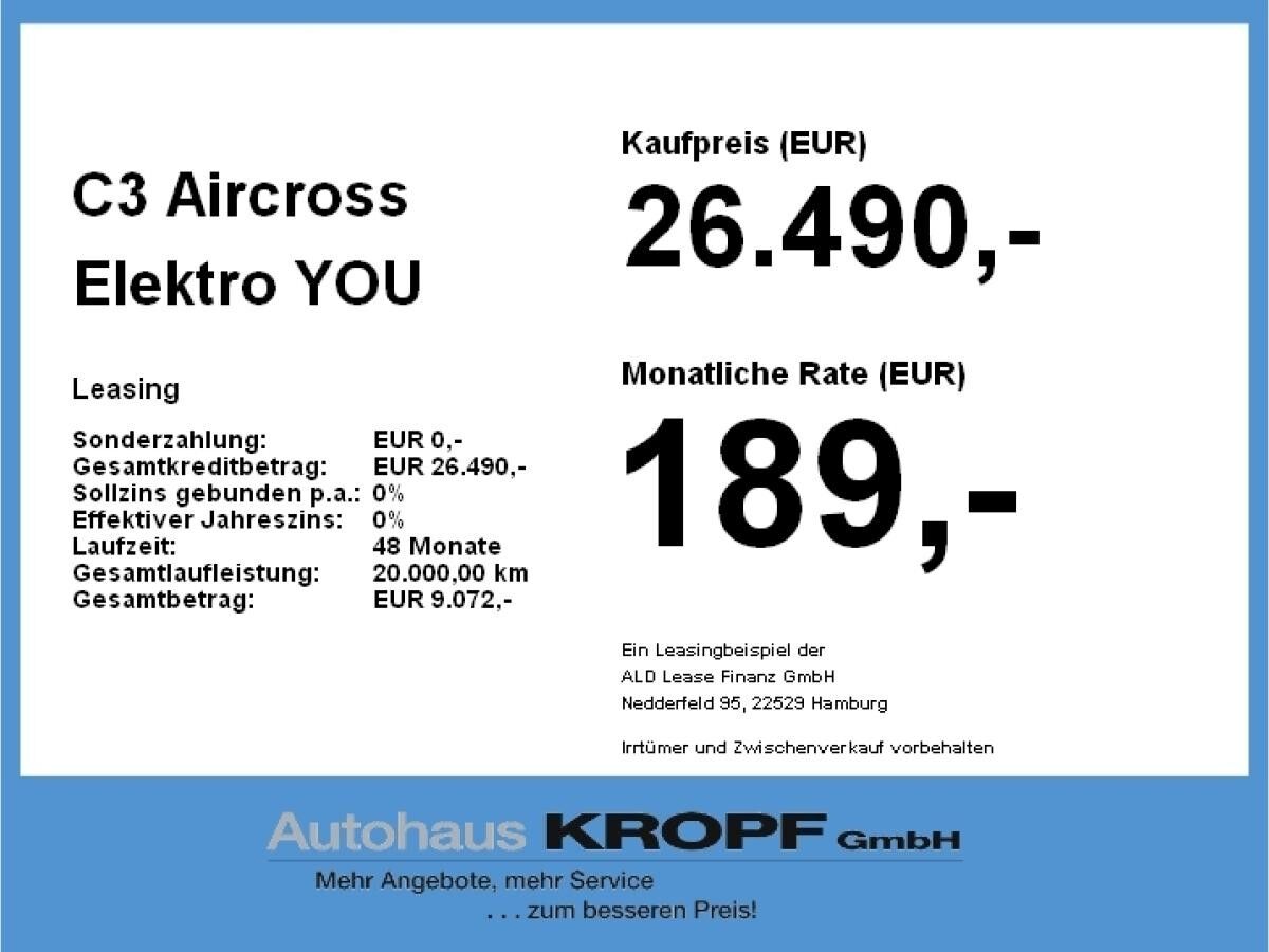 Citroën C3 Aircross Elektro YOU