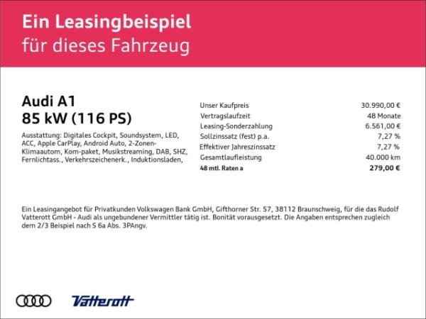 Audi A1 allstreet 30 TFSI S tronic CarPlay LED ACC