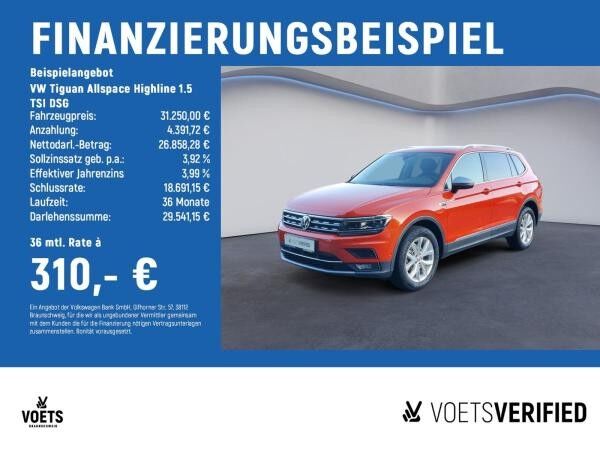 Volkswagen Tiguan Allspace Highline 1.5 TSI DSG PANO+LED+ACC