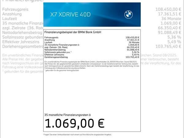 BMW X7 xDrive40d M Sport Pro|UPE 138.230€|Sofort verfügbar