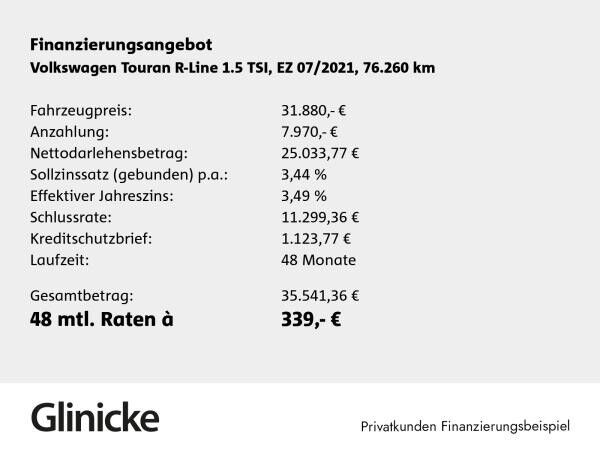 Volkswagen Touran 1.5 TSI R-Line 7-Sitzer AHK Pano LED Navi RFK ACC