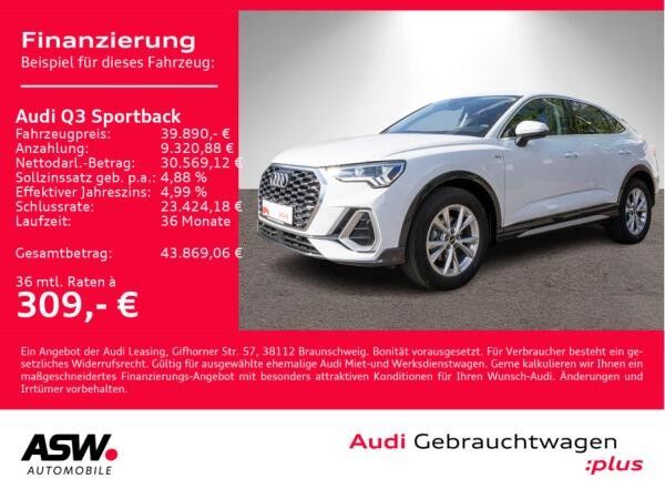 Audi Q3 Sportback S line 35TFSI Navi LED AHK ACC SHZ // SOFORT VERFÜGBAR!!!
