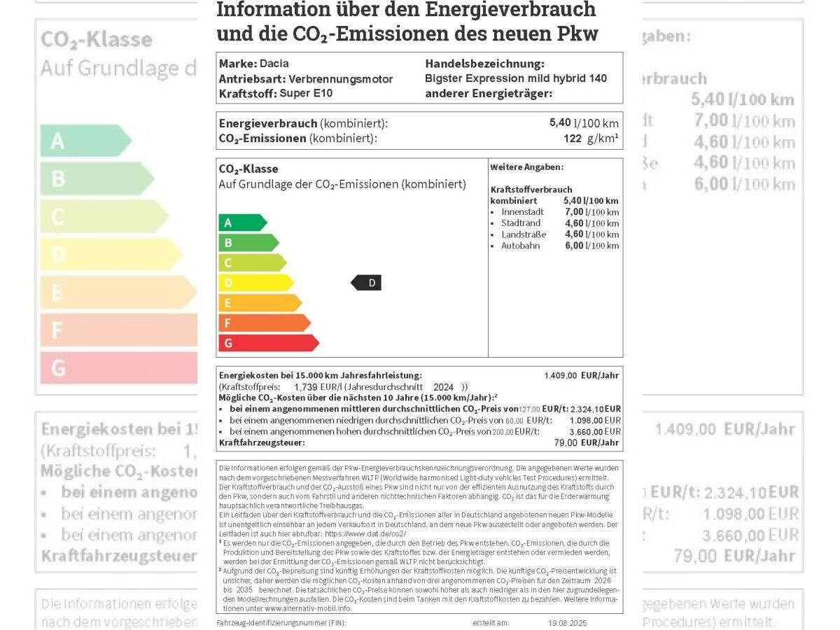 Dacia Bigster 🔥WINTERRÄDER KOSTENFREI🔥 INKL. DACIA-SORGENFREI-PAKET I Privatleasing