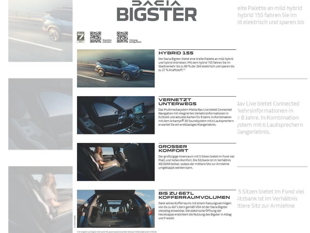 Dacia Bigster 🔥WINTERRÄDER KOSTENFREI🔥 INKL. DACIA-SORGENFREI-PAKET I Privatleasing