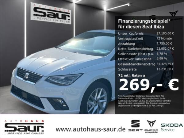 Seat Ibiza FR 1.0 TSI DSG VOLL LED RÜCKFAHRKAMERA SHZ NAVI FULL LINK